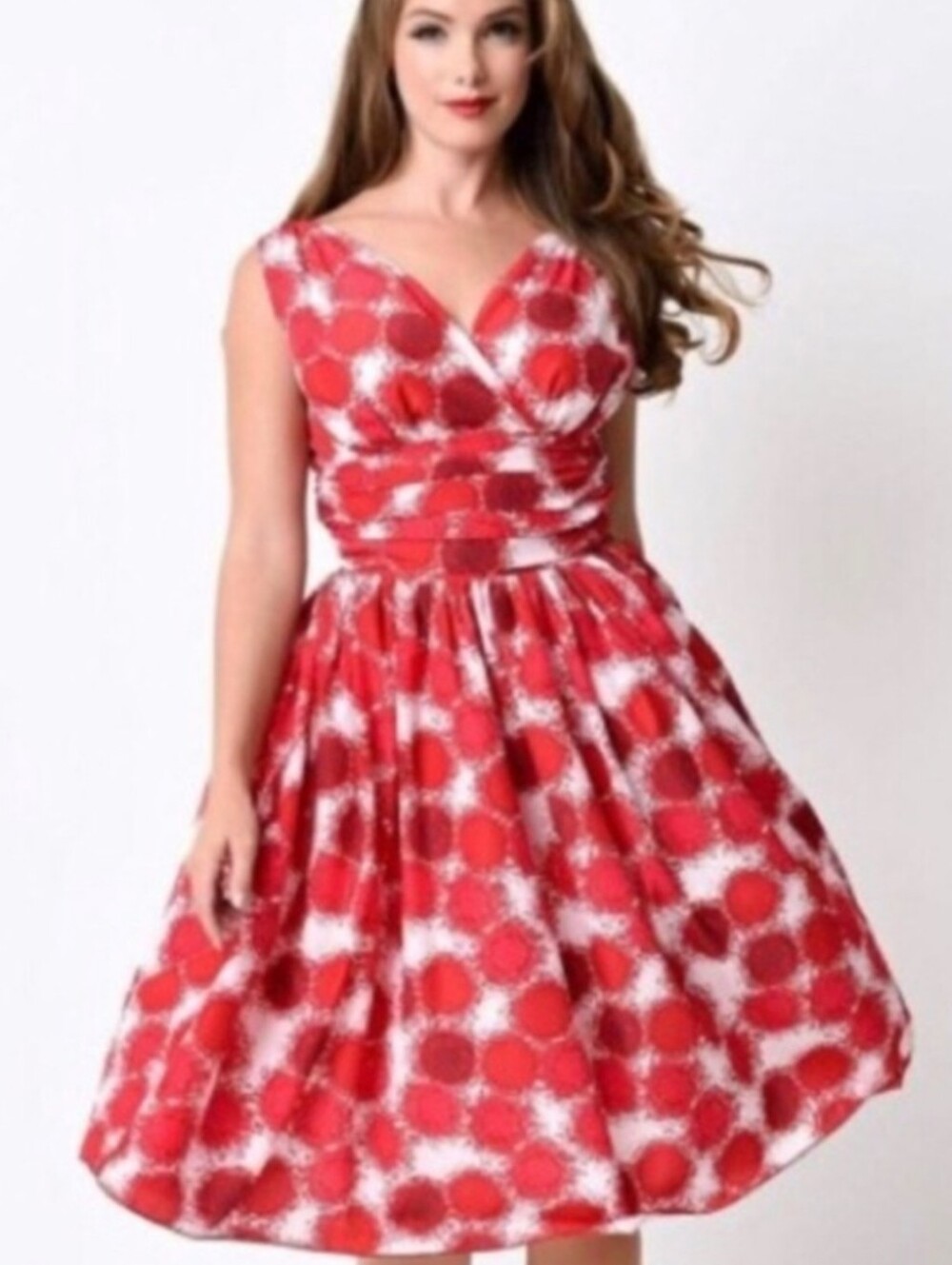 Red Polka Dot Fit & Flare Dress - Women